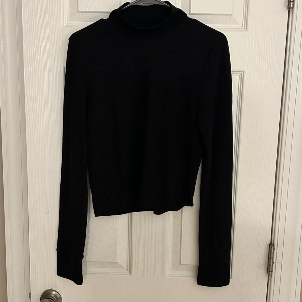 American Eagle Outfitters Black Ribbed Shirt